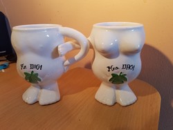 Ceramic double mug, digi and dagi