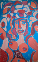 Cs. Németh Miklós: Női portré (tempera, 70x110 cm)