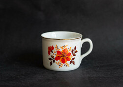 Zsolnay retro porcelán óriás bögre - 5 dl-es csésze virág mintával