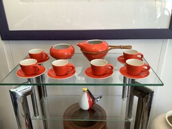 Várdeák Ildikó Zsolnay mokkás kávékészlet a 60-as évekből,  modern design kedvelőknek