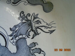 1818 Mason's, György korabeli kínai sárkány mintás 16 szögletes nagy mosdótál