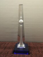 A crystal depicting the Berlin TV tower polished with a special technique!!!!! 22 cm!!!