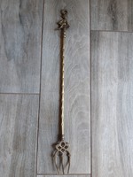 Pixie manós antik réz villás piszkavas (50x5,2 cm)