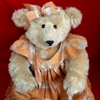 Handmade mohair teddy bear, mohair teddy bear, wooden disc, original Barbara Droth model, collector's item!