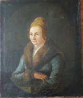 Karlovszky Bertalan :  Női portré prémes kabáttal