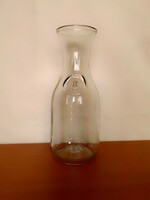 Old cast glass pourer, decanter, wine jug, marked, thick-walled, for iced tea, lemonade 1l