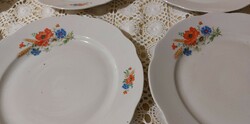 Zsolnay, pipacsos-búzavirágos ritka mintával tányérok
