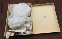Antik esküvői készlet - fátyol , kesztyű ...stb. PALMERS fehérnemű cégtől