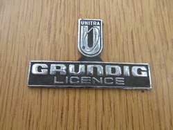 Unitra Grundig Licence fém márkajelzés (vastag, 55x33mm.)