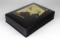 1K540 old female-shaped lacquer box card box 15.5 X 20.5 Cm