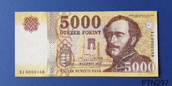 2020. évi 5.000,- forintos alacsony sorszámos forgalmi bankjegy UNC (BJ 0000168)