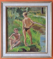 Róbert Berény: boys on the bank of the stream