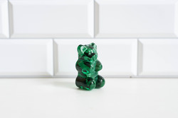 Green glass gummy bear figure - 8 cm - leonardo?