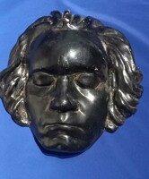 Csapváry-Beethoven kerámia, fali dísz ,fali maszk ,arckép