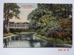 Régi képeslap: Rustic Bridge, Branch Brook Park,  Newark (USA), 1915