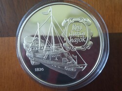 Árpád 1836 Régi dunai hajók sorozat ezüst érme 500 forint 1993 PP