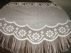 Wonderful special vintage fringed stained glass curtain