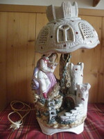 Roceram alba julia hand-painted Romanian porcelain large bedside lamp