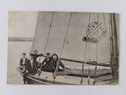 Régi képeslap 1952 fotó levelezőlap vitorlás hajó