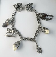 515T. From HUF 1! Antique silver (84 g) hunter and sports officer chain.