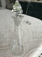 Régi csiszolt üveg, asztali kínáló / karafa 23 cm