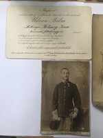 Békássy Imre kamarás , főhadnagy később ezredes családi fotója és báli meghívója Udvari Bálra 1902!!