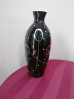 Glass vase with retro pattern