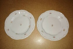 Zsolnay porcelán lapostányér párban (2p)