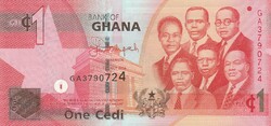 Ghána 1 cedi, 2014, UNC bankjegy