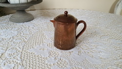 Bronze-colored, small French porcelain coffee pot