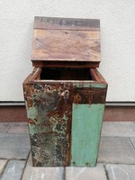 ﻿Industrial loft ülőke tároló vintage. újrahasznosított fából készült tömör puff.Alkudható!