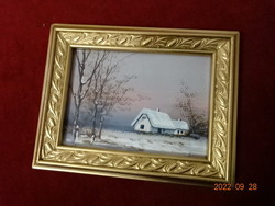 Winter landscape, with Széch sign, watercolor. He has! Jokai.