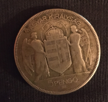 Ezüst 5 pengő 1930 (Horthy)
