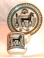 Art deco ancient Greek mocha cup