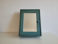 Small wooden wall cabinet with mirror shelf 45.5 x 35 cm