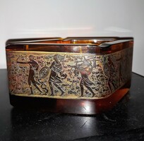 Antique moser amber ashtray amazon warriors circa 1925