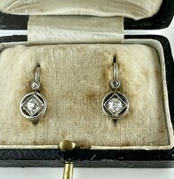 538T. 1 Forintról!  Antik bécsi Art Deco Briliáns (0,44 Ct) 14k Arany (1,6 g) fülbevaló, 1. oszt. kő