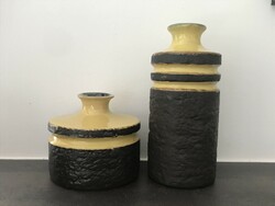 Pair of retro German ceramic vases from the 70s, VEB Handelsleben Keramik
