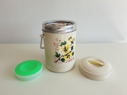 Retro old glass insert metal thermos decoration