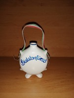Balatonfüredi emlék kerámia kulacs mag. 8 cm, szélesség 6 cm (1/p)