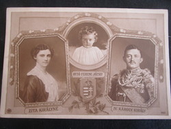 1916 Zita királyné IV. Károly király Ottó Ferenc József trónörökös magyar címer KORABELI FOTÓLAP