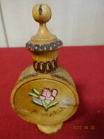 Hand-painted wooden water bottle with Bulgaria inscription. He has! Jokai.