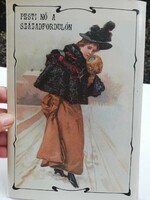 Pesti nő a századfordulón, 8 db fotó a XX. század elejének divatjáról, kísérőfüzettel, kiadói papírm
