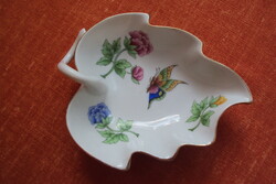 Hóllóháza Herend pattern, grape leaf-shaped serving bowl.
