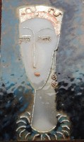 ART DECO Enamel Artwork - GOLDEN WOMAN