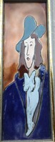 ART DECO Enamel Artwork - WOMAN