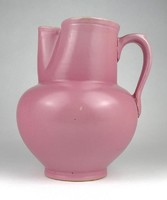 1K699 antique marked flawless pink Zsolnay Pécs stoneware jug 20 cm