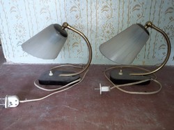 Sérült Régi Art Deco Asztali Lámpa Retró Üveg búrás márvány talppal