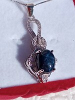 Star sapphire 925 silver pendant with chain