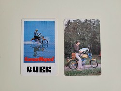 Retro régi 2 db reklám kártyanaptár Komar Moped motorkerékpár reklám 1981 1982
